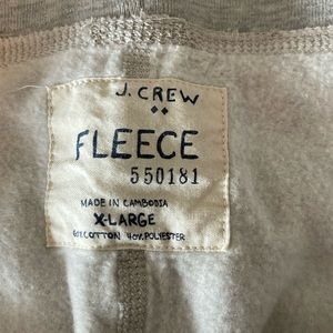 J Crew Fleece sweatpants, Light Gray, Size L. Like new.  Never worn